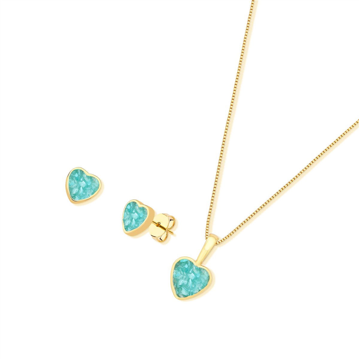 CONJUNTO FOLHEADO A OURO