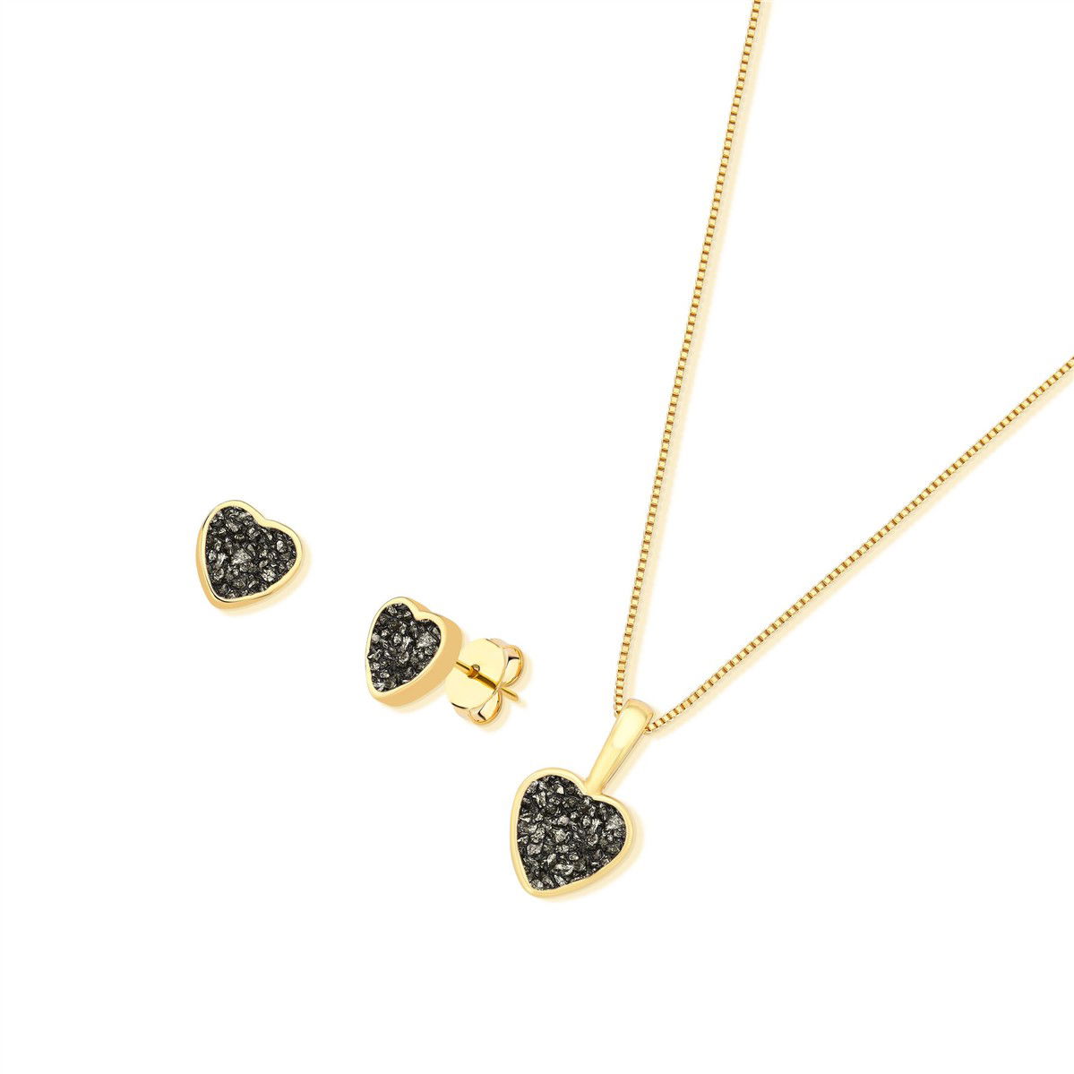 CONJUNTO FOLHEADO A OURO