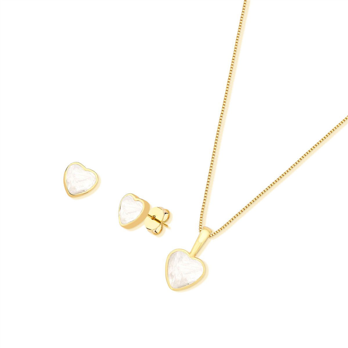 CONJUNTO FOLHEADO A OURO