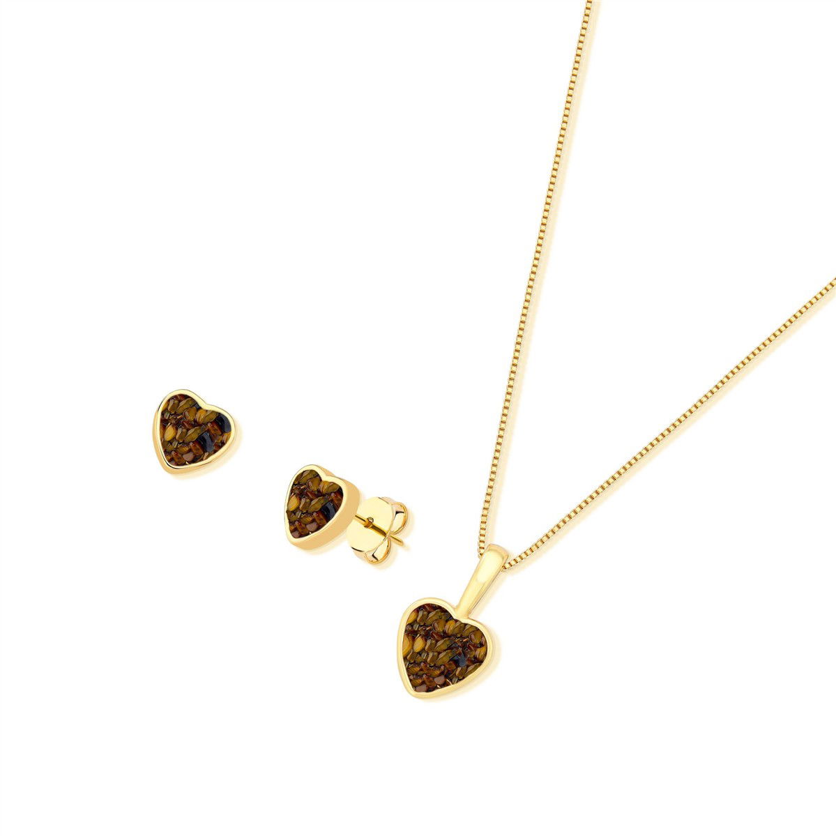 CONJUNTO FOLHEADO A OURO