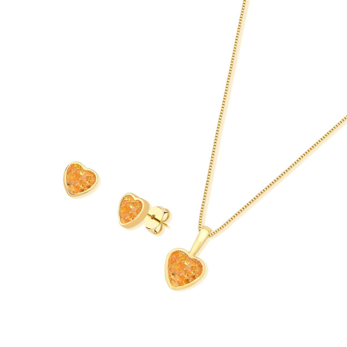 CONJUNTO FOLHEADO A OURO