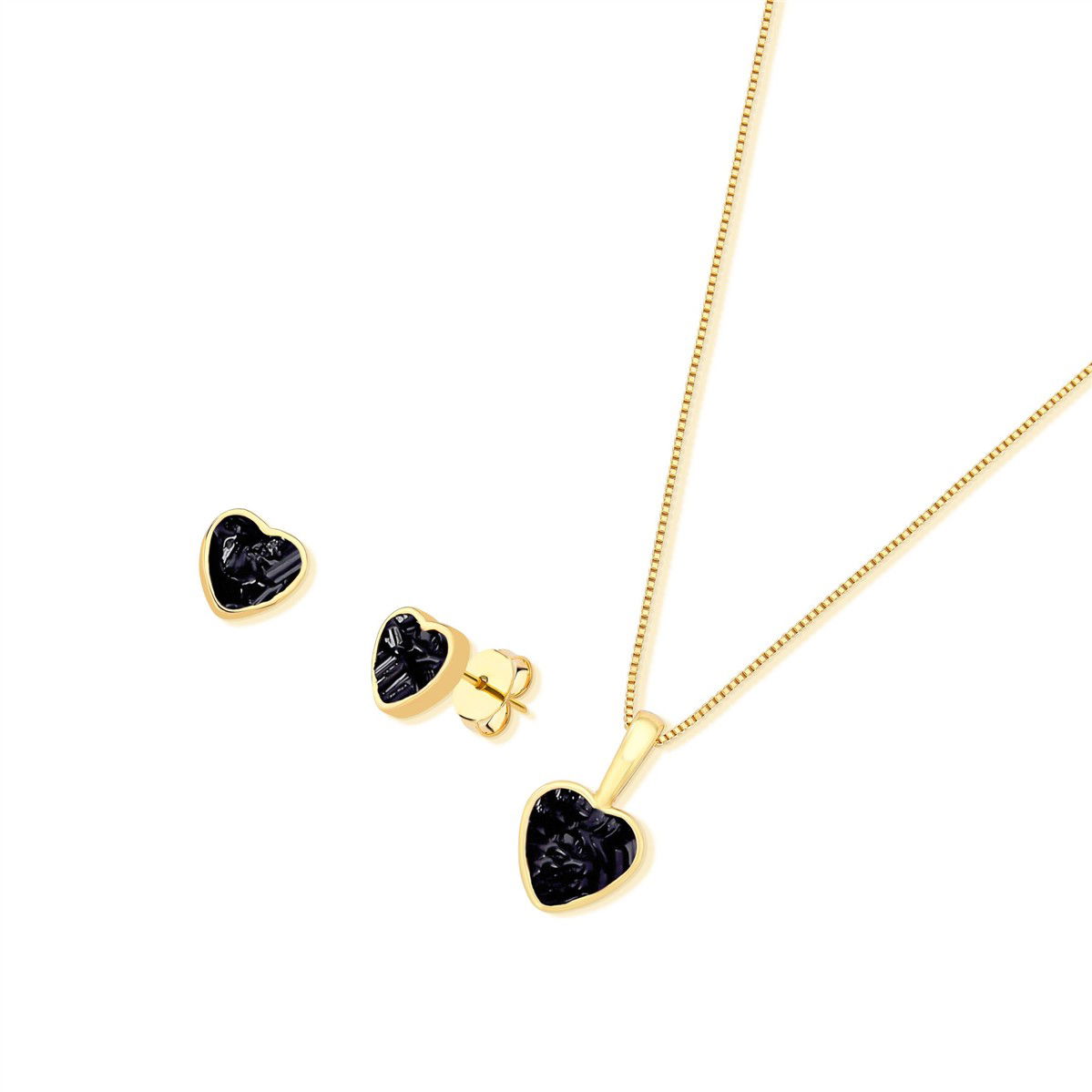 CONJUNTO FOLHEADO A OURO