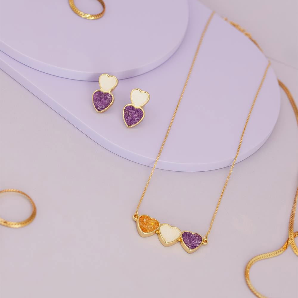 CONJUNTO FOLHEADO A OURO