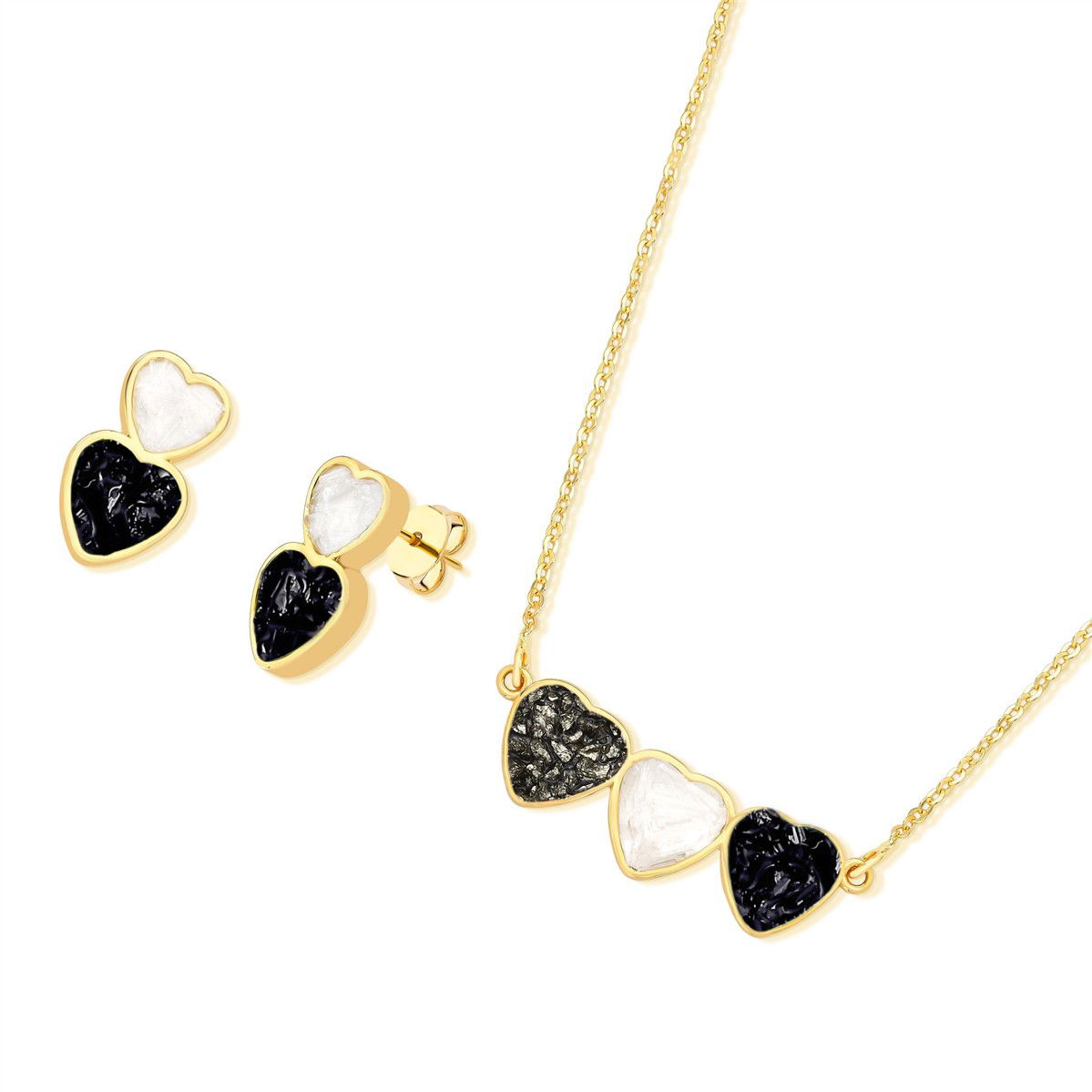 CONJUNTO FOLHEADO A OURO