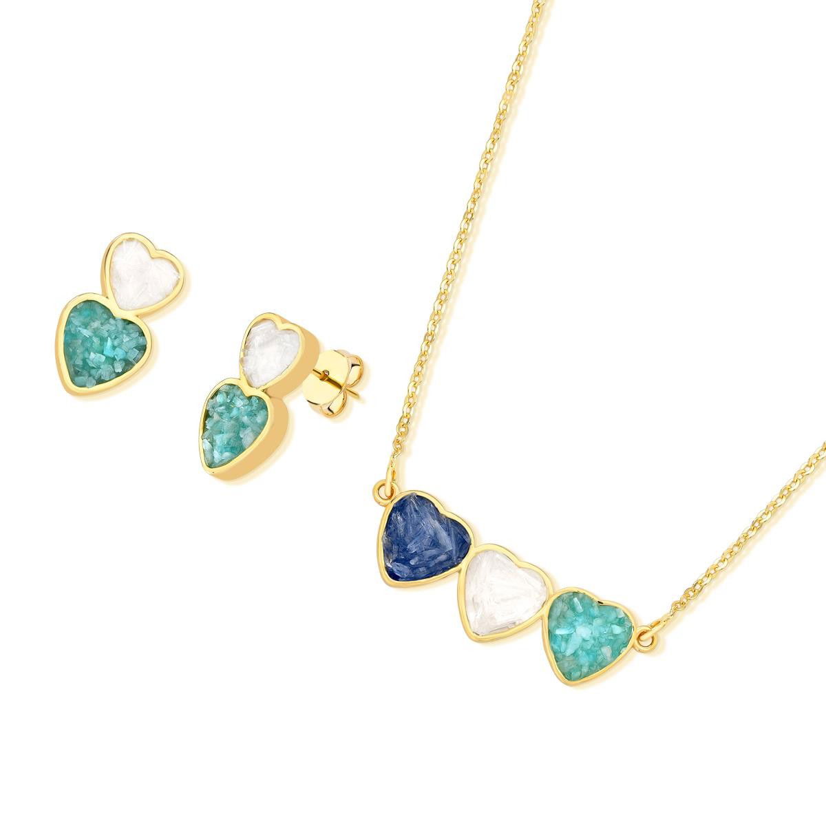 CONJUNTO FOLHEADO A OURO