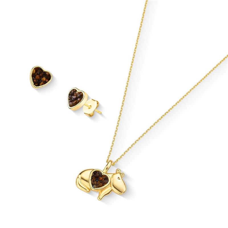 CONJUNTO FOLHEADO A OURO