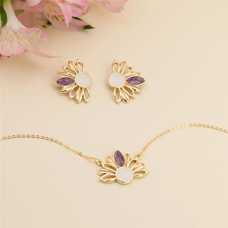 CONJUNTO FOLHEADO A OURO