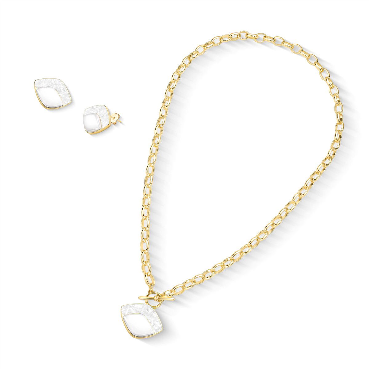 CONJUNTO FOLHEADO A OURO