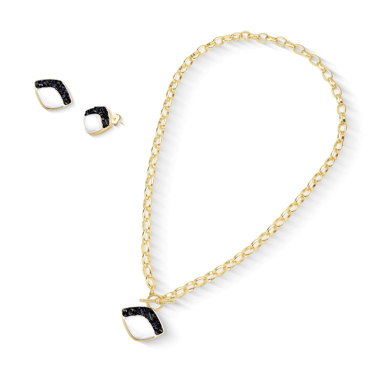 CONJUNTO FOLHEADO A OURO