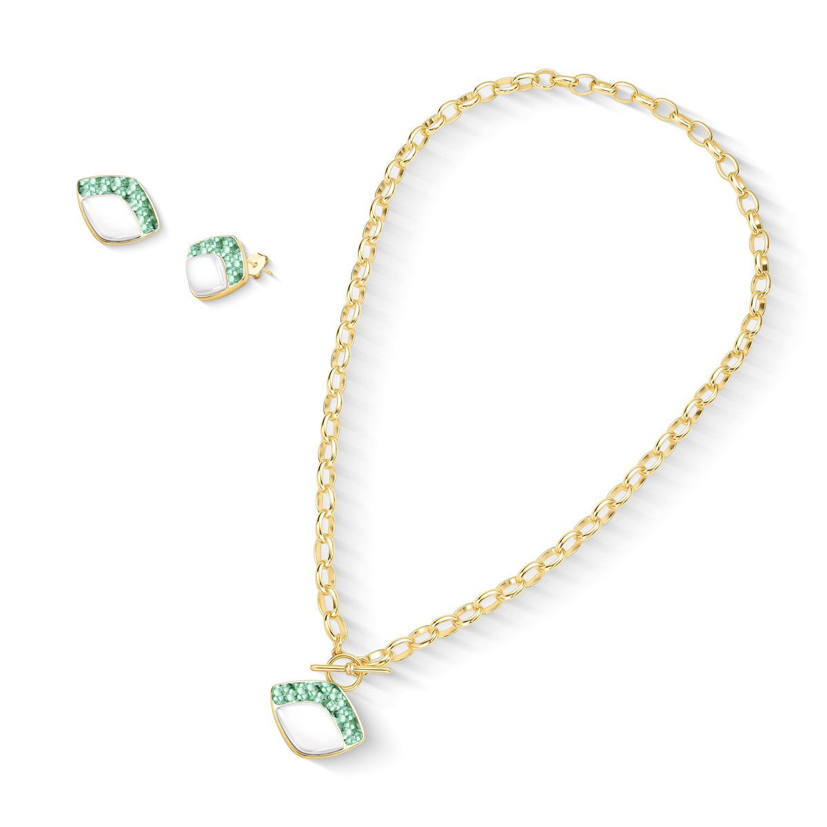 CONJUNTO FOLHEADO A OURO