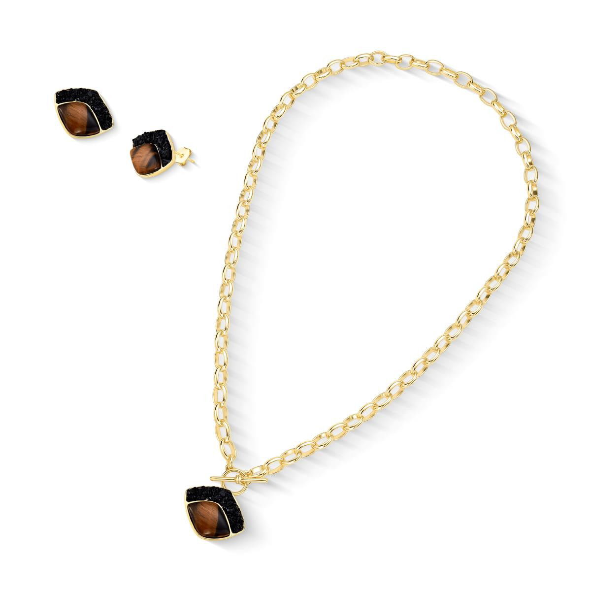 CONJUNTO FOLHEADO A OURO