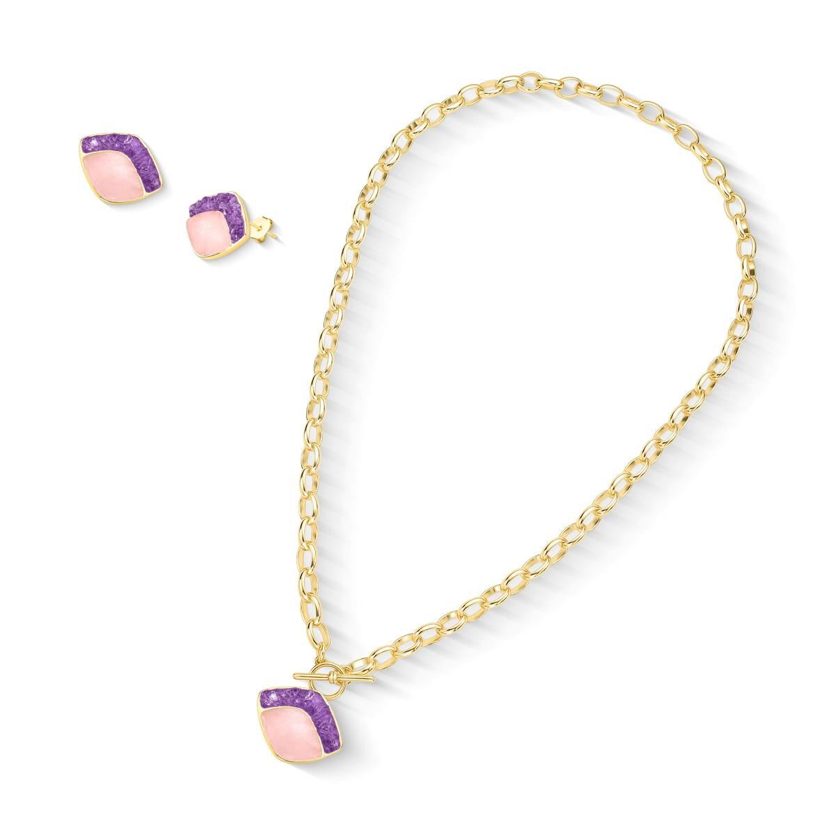 CONJUNTO FOLHEADO A OURO