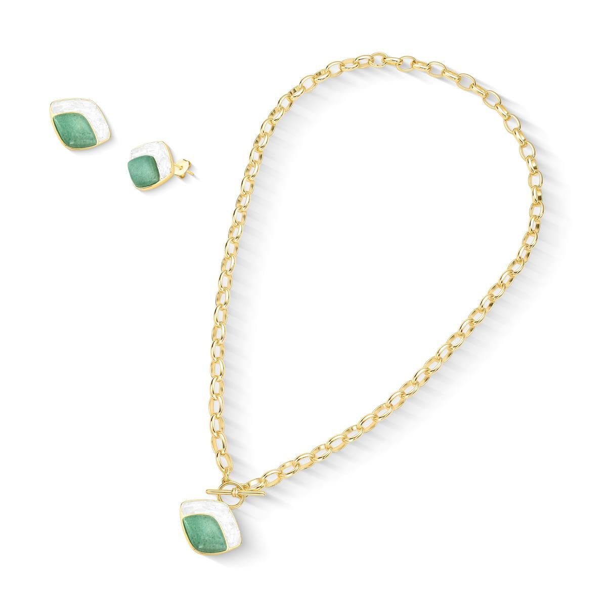 CONJUNTO FOLHEADO A OURO