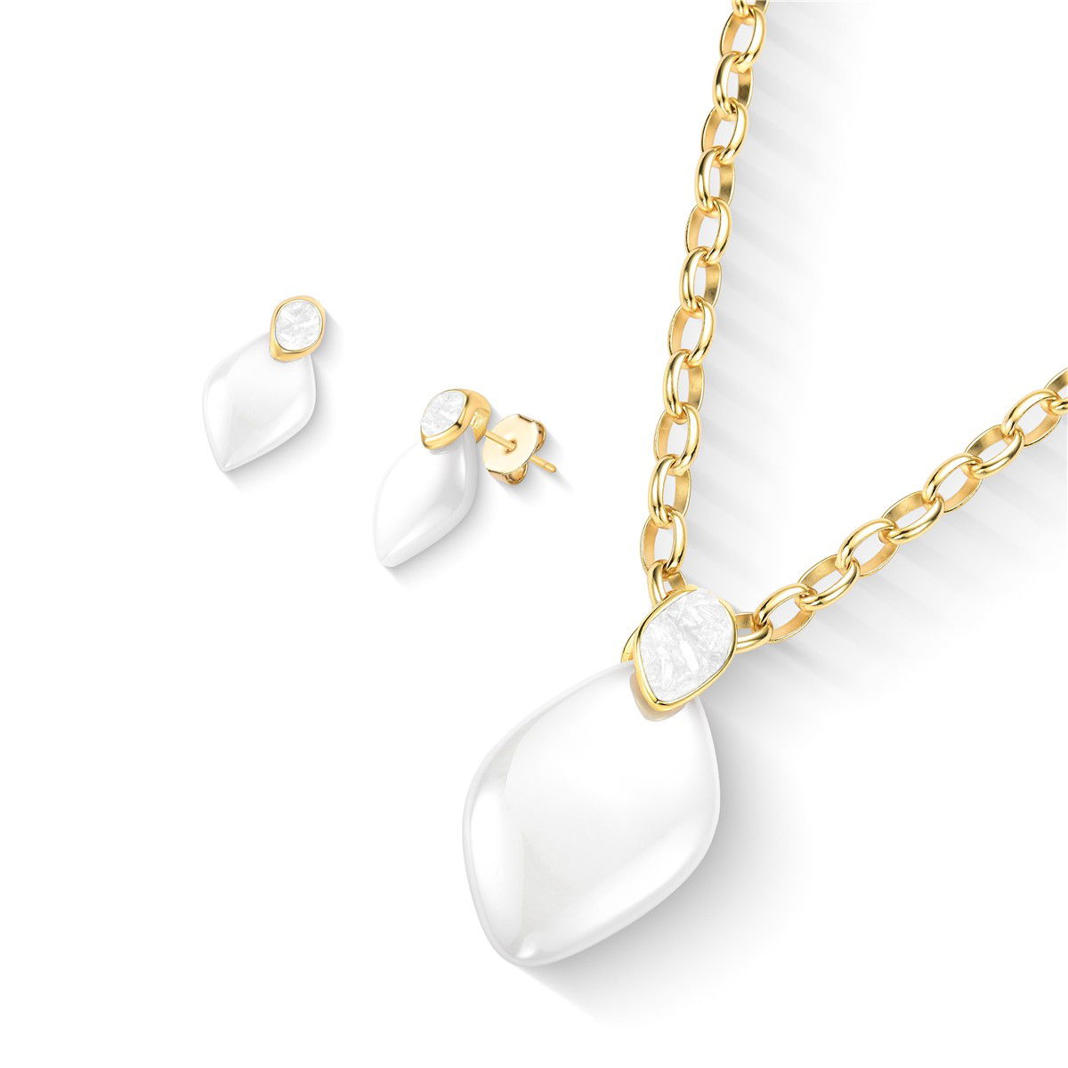 CONJUNTO FOLHEADO A OURO