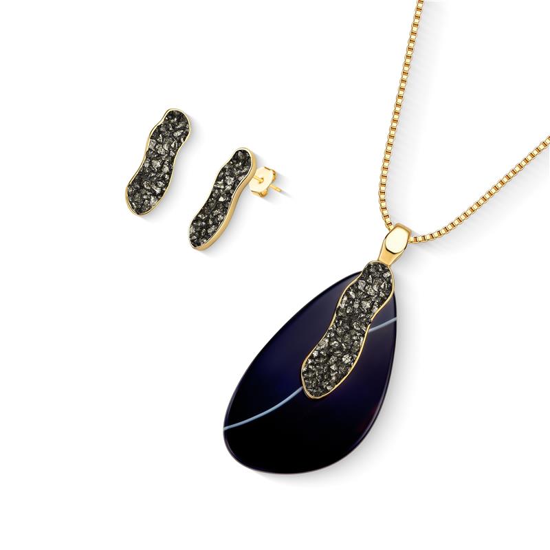 CONJUNTO FOLHEADO A OURO