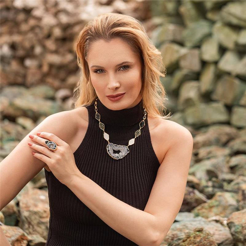 CONJUNTO FOLHEADO A OURO