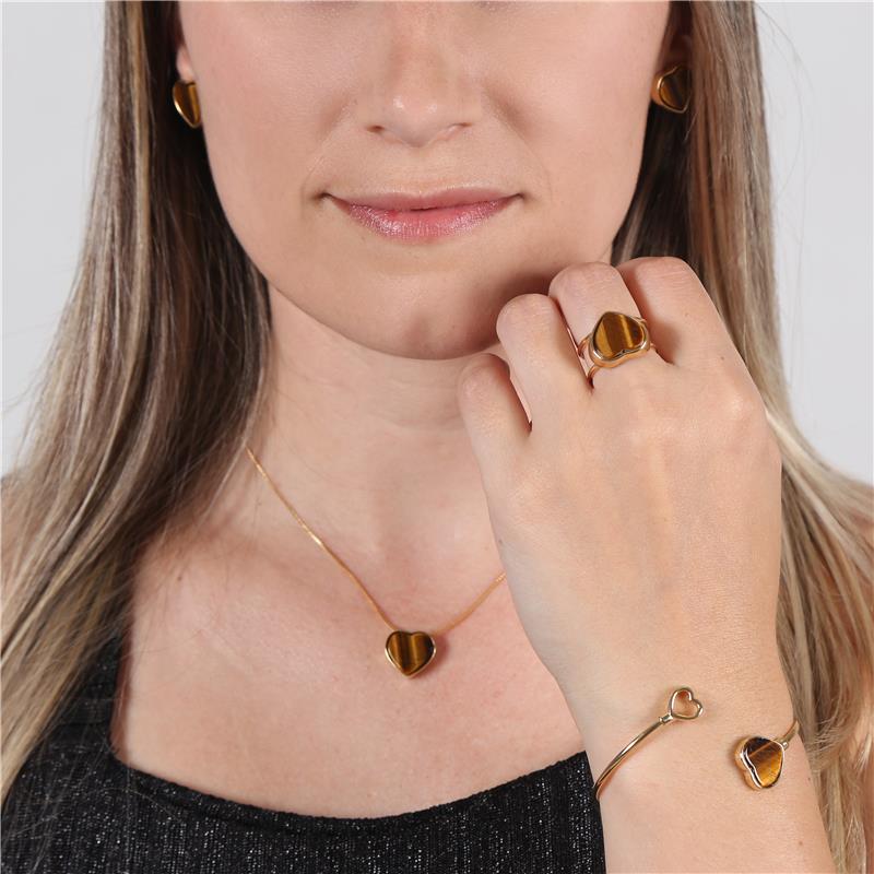 CONJUNTO FOLHEADO A OURO