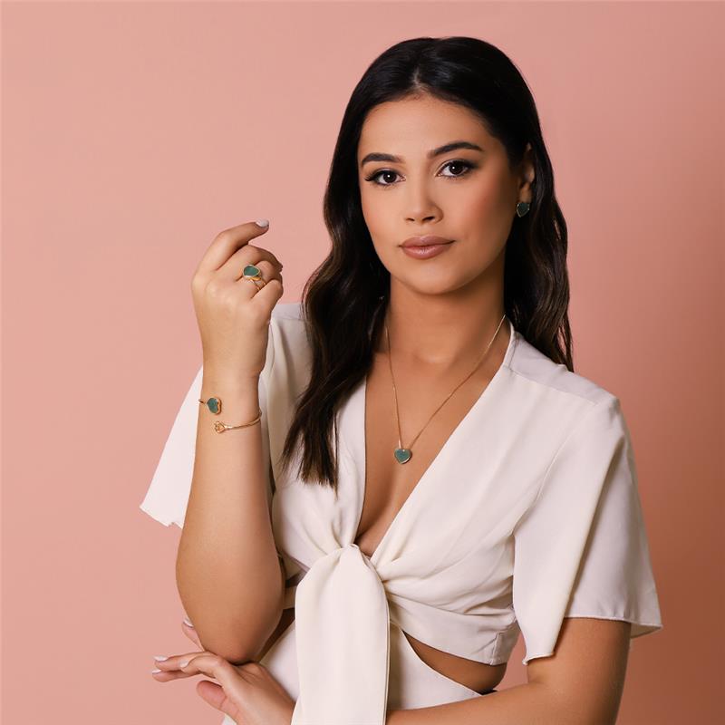 CONJUNTO FOLHEADO A OURO