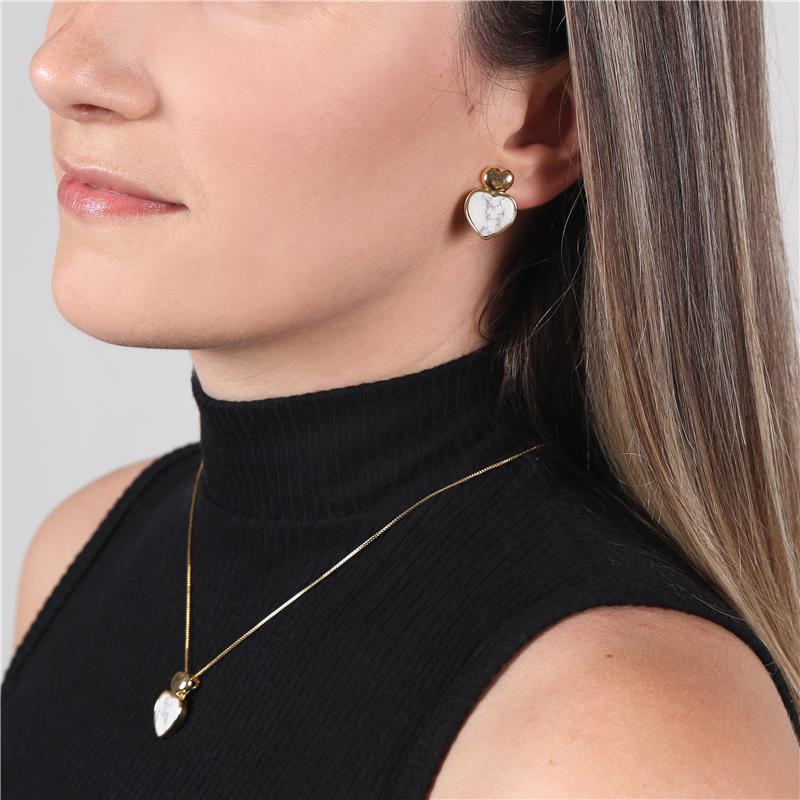 CONJUNTO FOLHEADO A OURO