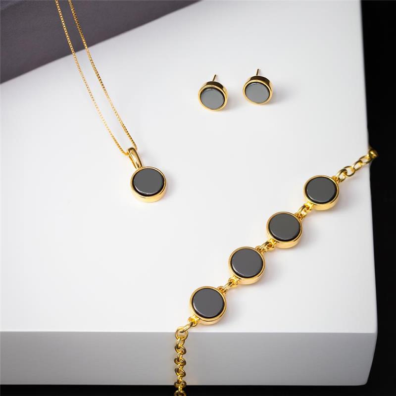 CONJUNTO FOLHEADO A OURO