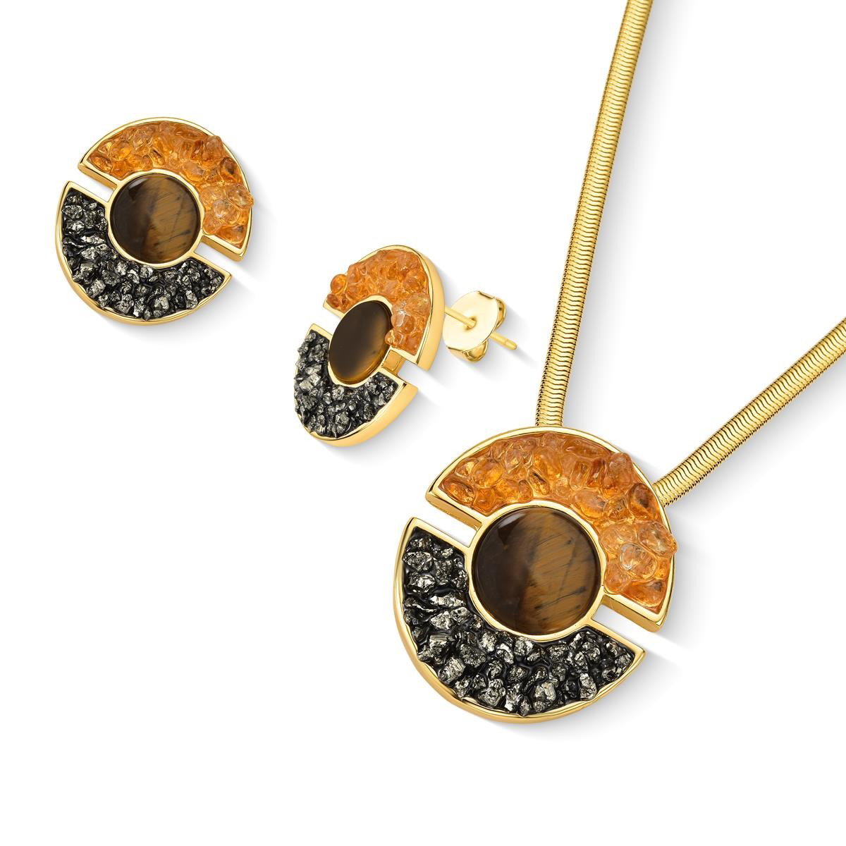 CONJUNTO FOLHEADO A OURO