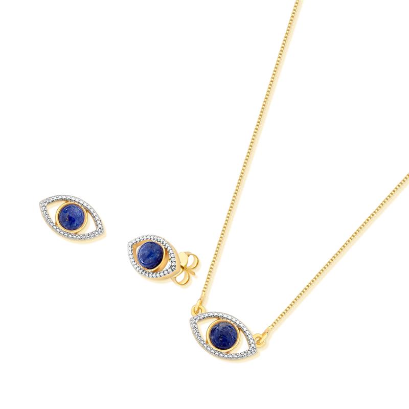 CONJUNTO FOLHEADO A OURO E RÓDIO BRANCO