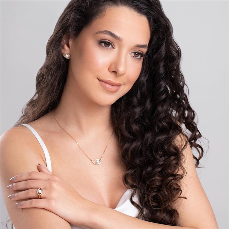 CONJUNTO FOLHEADO A OURO E RÓDIO BRANCO