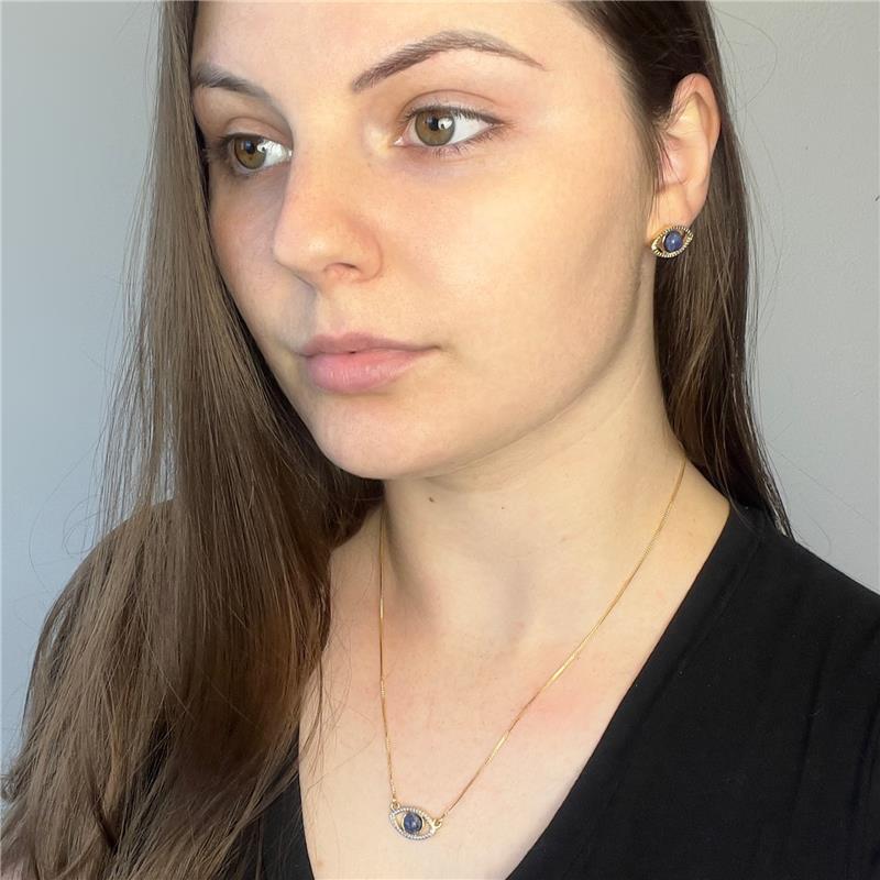 CONJUNTO FOLHEADO A OURO E RÓDIO BRANCO