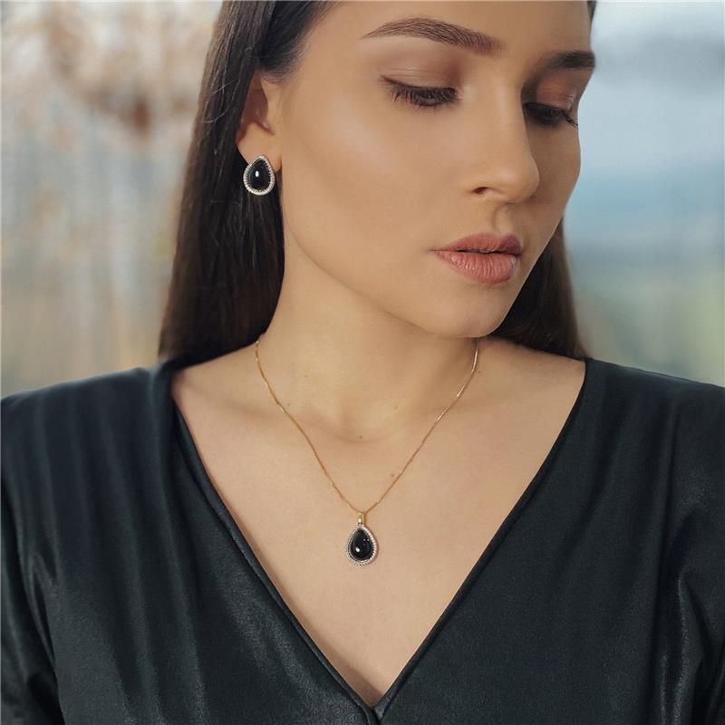 CONJUNTO FOLHEADO A OURO E RÓDIO BRANCO