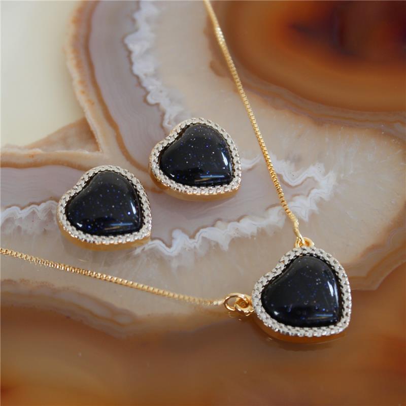 CONJUNTO FOLHEADO A OURO E RÓDIO BRANCO