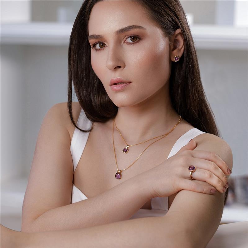 CONJUNTO FOLHEADO A OURO E RÓDIO BRANCO