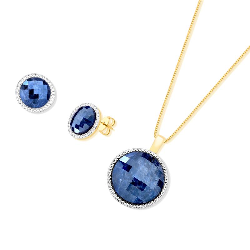 CONJUNTO FOLHEADO A OURO E RÓDIO BRANCO