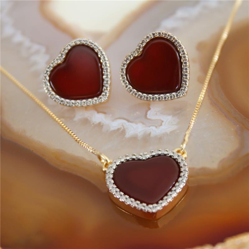 CONJUNTO FOLHEADO A OURO E RÓDIO BRANCO