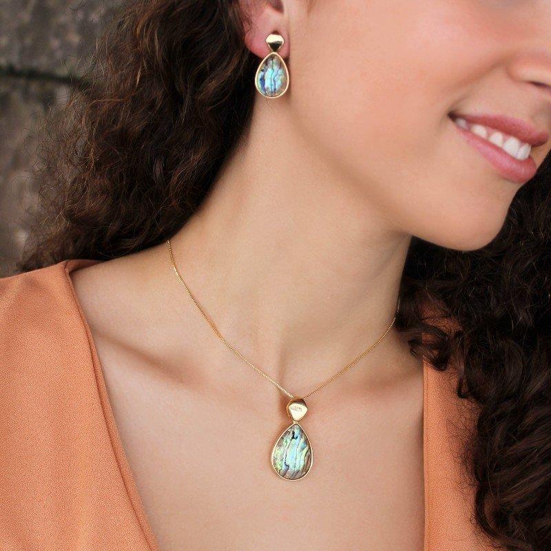 CONJUNTO FOLHEADO A RÓDIO NEGRO