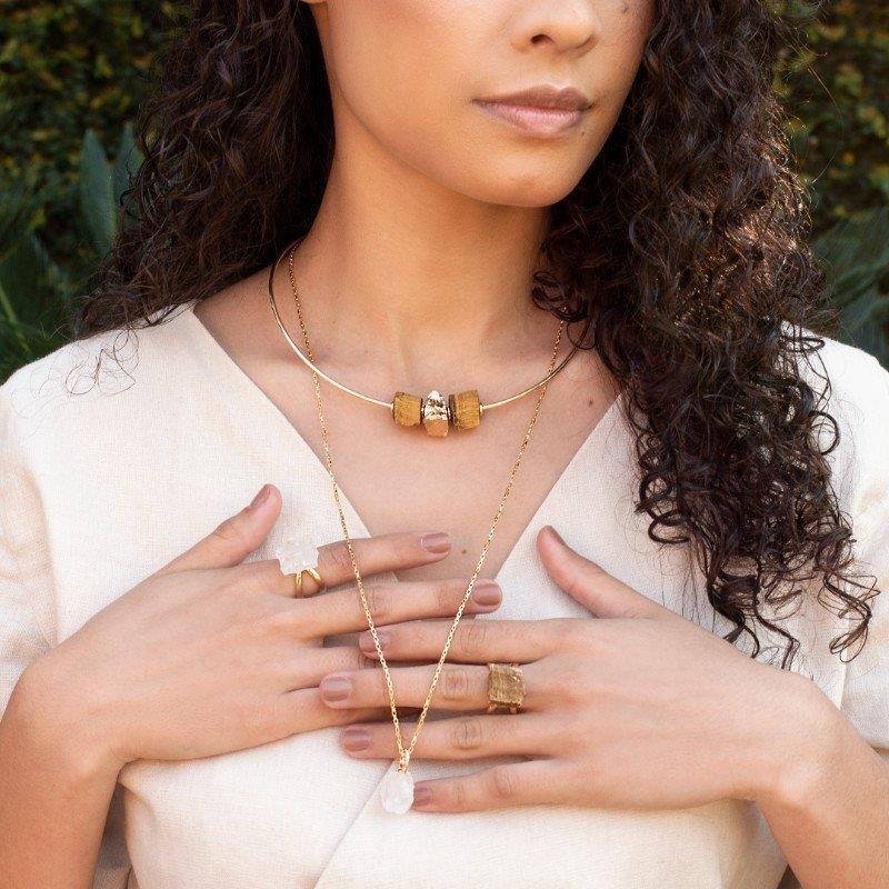 COLAR FOLHEADO A OURO