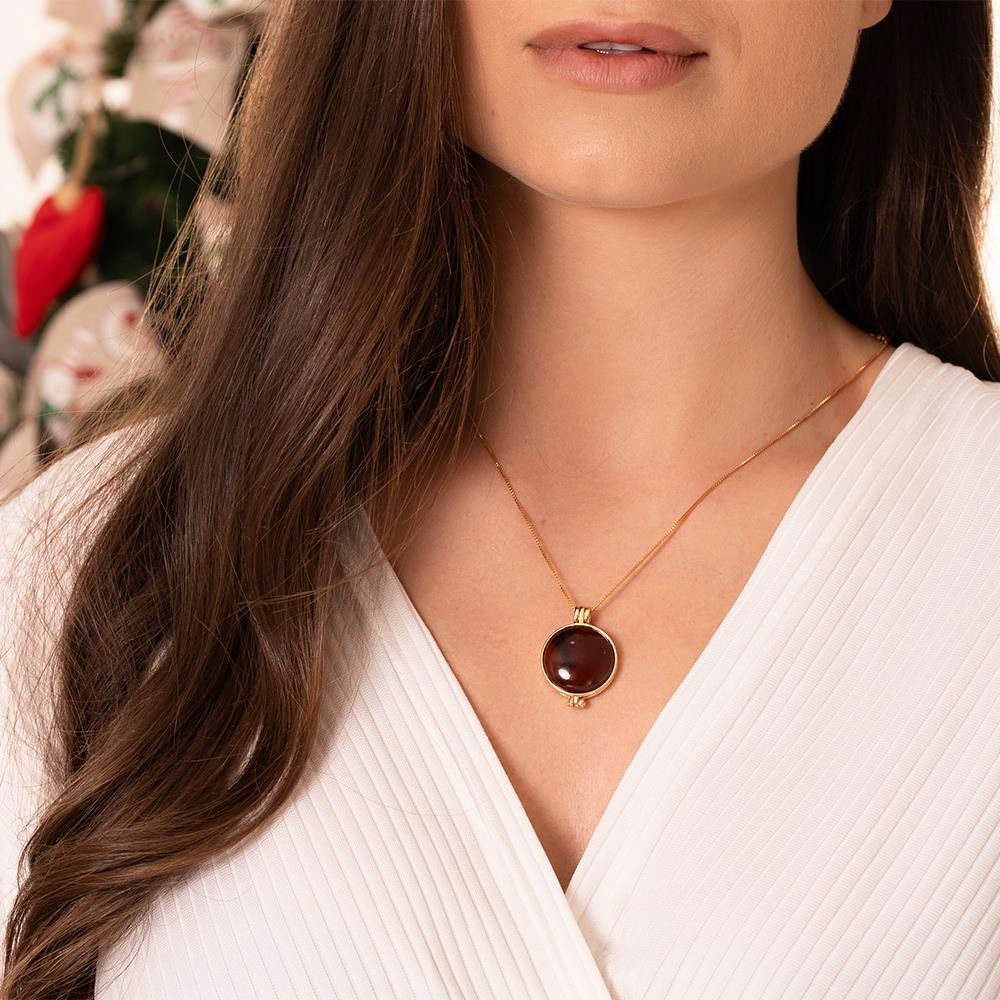 PINGENTE RELICÁRIO PARA FOTO FOLHEADO A OURO