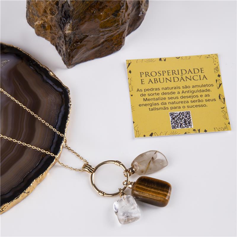 PINGENTE FOLHEADO A OURO - PROSPERIDADE E ABUNDÂNCIA