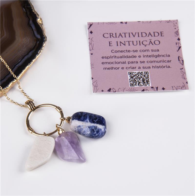 PINGENTE FOLHEADO A OURO - CRIATIVIDADE E INTUIÇÃO 