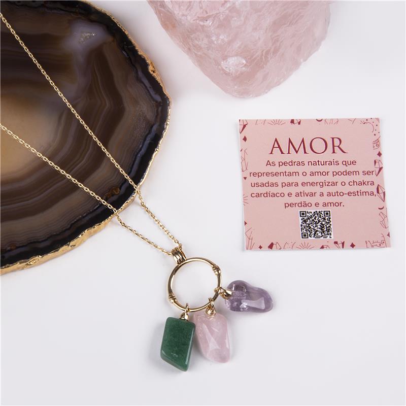 PINGENTE FOLHEADO A OURO - AMOR