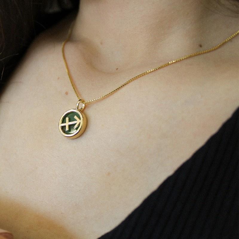 PINGENTE SAGITÁRIO FOLHEADO A OURO 