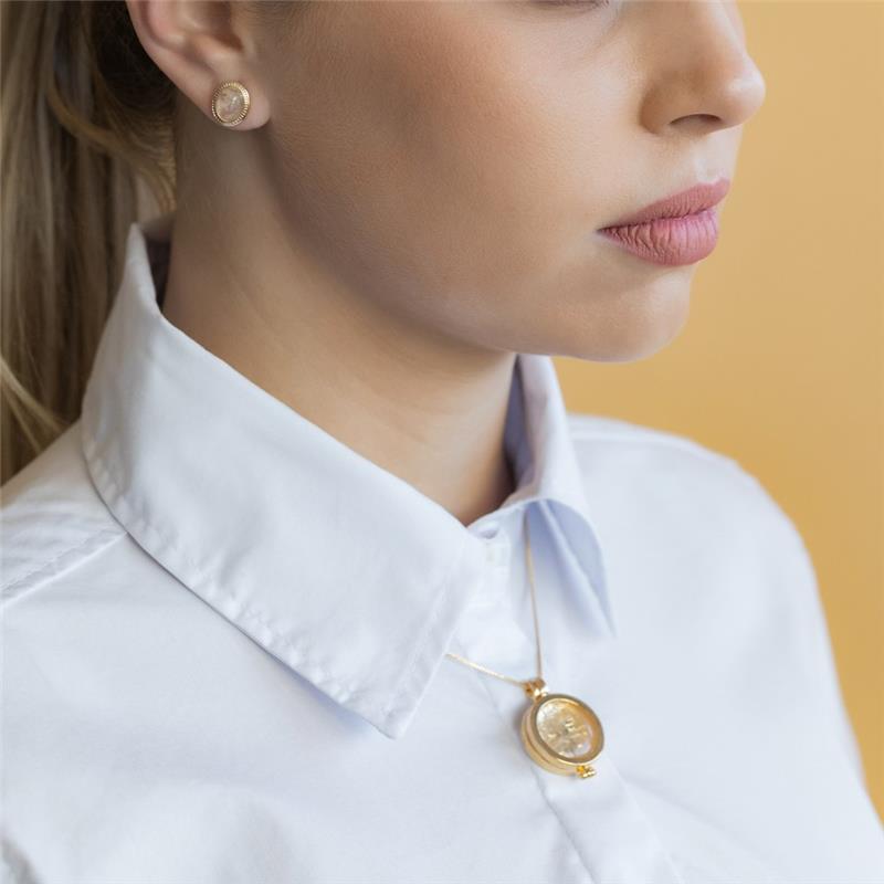 PINGENTE FOLHEADO A PRATA ENVELHECIDA