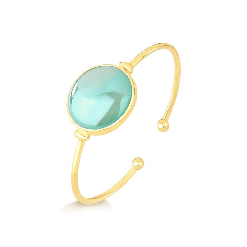 PULSEIRA FOLHEADO A OURO COM EFEITO PEROLADO 