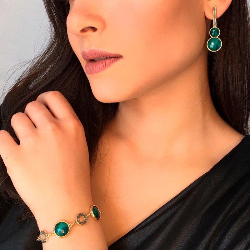 PULSEIRA FOLHEADO A OURO E RÓDIO NEGRO