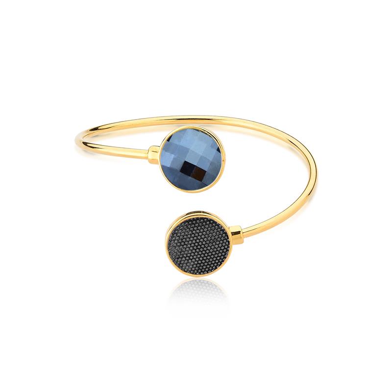 PULSEIRA FOLHEADO A OURO E RÓDIO NEGRO