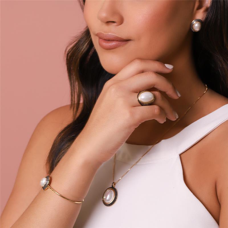 PULSEIRA FOLHEADO A OURO E RÓDIO NEGRO