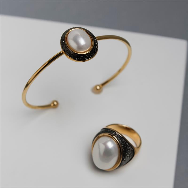 PULSEIRA FOLHEADO A OURO E RÓDIO NEGRO