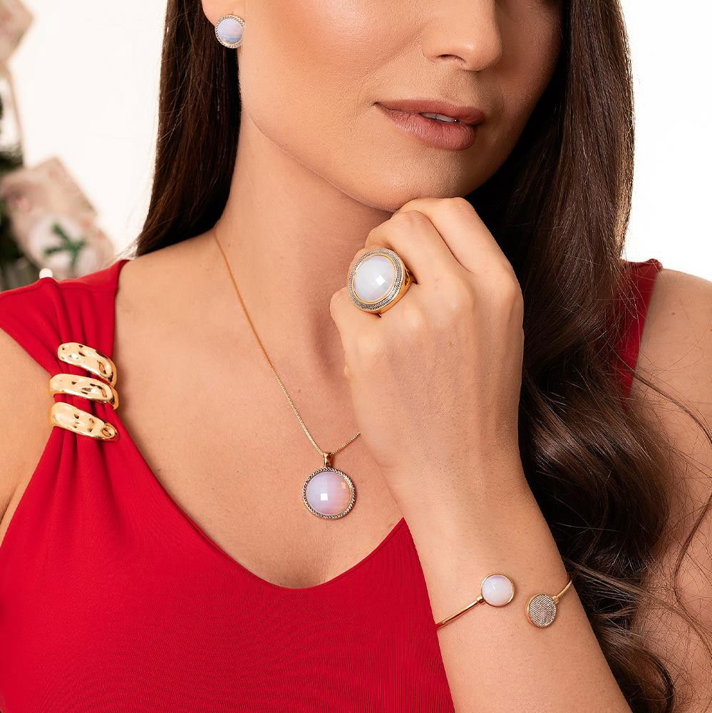 PULSEIRA FOLHEADO A OURO E RÓDIO BRANCO