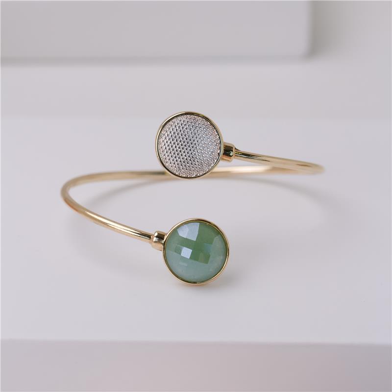 PULSEIRA FOLHEADO A OURO E RÓDIO BRANCO