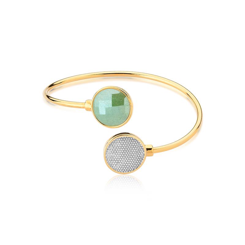 PULSEIRA FOLHEADO A OURO E RÓDIO BRANCO