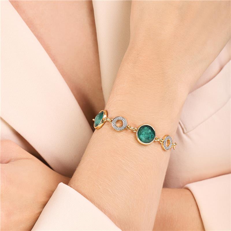 PULSEIRA FOLHEADO A OURO E RÓDIO BRANCO